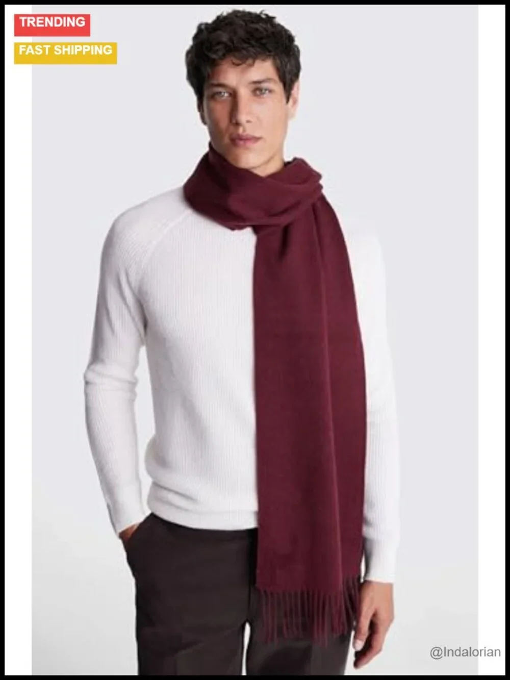 Men's Winter Scarf Thick Cashmere Shawl Long Warm Scarf